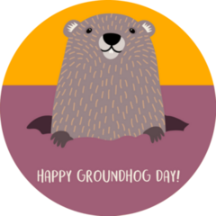 Happy Groundhog Day! Cute Groundhog Sticker