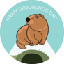 Happy Groundhog Day! Cute Groundhog Sticker