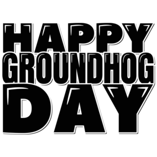 Happy Groundhog Day Lettering Bold Sticker