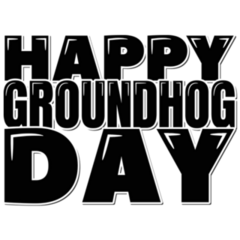 Happy Groundhog Day Lettering Bold Sticker