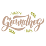 Happy Groundhog Day Lettering Nature Sticker