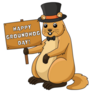 Happy Groundhog Day Top Hat Sticker