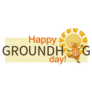 Happy Groundhog Day! Yellow Banner Sticker 