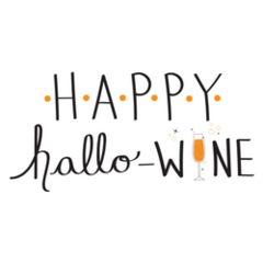 Happy Hallo Wine Halloween Pun Sticker