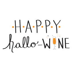 Happy Hallo Wine Halloween Pun Sticker