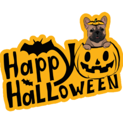 Happy Halloween French Bulldog Sticker