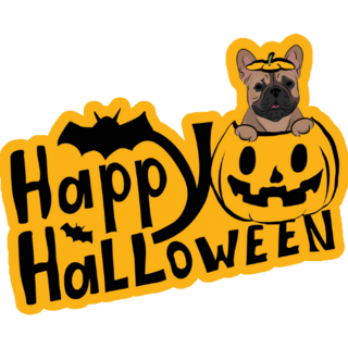 Happy Halloween French Bulldog Sticker
