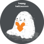 Happy Halloween Lettering Cute Ghost Sticker