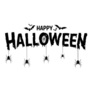 Happy Halloween Lettering Spiders Hanging Sticker