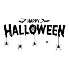 Happy Halloween Lettering Spiders Hanging Sticker