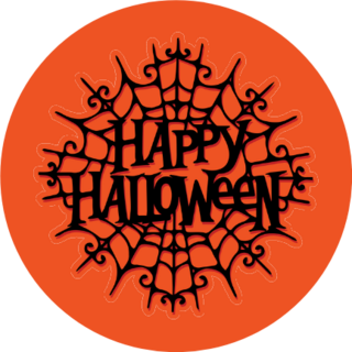 Happy Halloween Spider Web Sticker