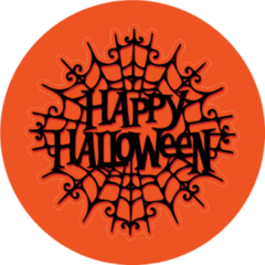 Happy Halloween Spider Web Sticker