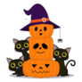 Happy Halloween Spooky Pumpkins & Cats Sticker 