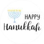 Happy Hanukkah And Menorah With 9 Candles Sticker