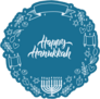 Happy Hanukkah Doodle Wreath Sticker