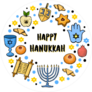 Happy Hanukkah Hand Drawn Icons Sticker