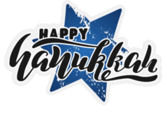 Happy Hanukkah Lettering Sticker