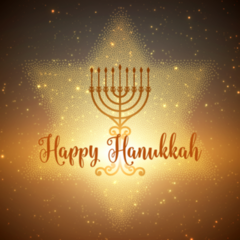 Happy Hanukkah Menorah And Star of David Sticker