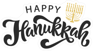 Happy Hanukkah Menorah Holiday Sticker