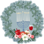 Happy Hanukkah Wreath Sticker