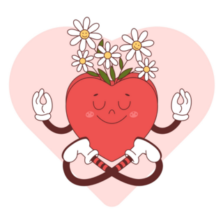 Happy Heart Doing Yoga Sticker