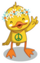 Happy Hippie Yellow Duck Sticker