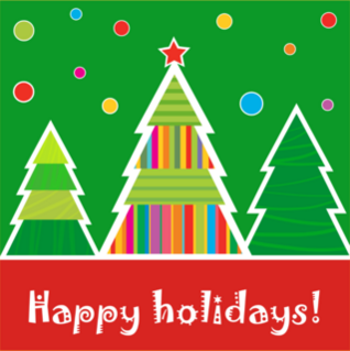 Happy Holidays Christmas Tree Forest Sticker