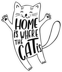 Happy Home Is Where The Cat Is Sticker