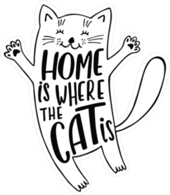 Happy Home Is Where The Cat Is Sticker