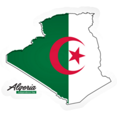 Happy Independence Day Of Algeria Map Sticker