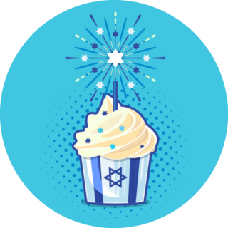 Happy Independence Day Of Israel Cupcake Sticker
