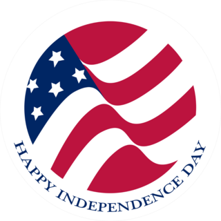 Happy Independence Day USA Flag Circle Sticker