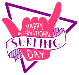 Happy International Surfing Day Shaka Sticker