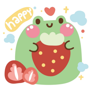 Happy Kawaii Frog Sticker