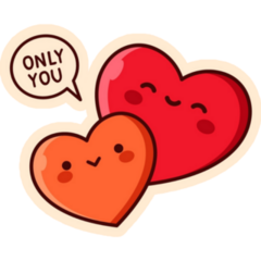 Happy Kawaii Hearts Sticker