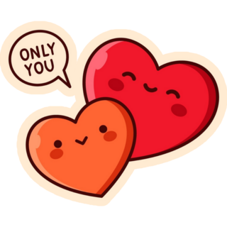 Happy Kawaii Hearts Sticker