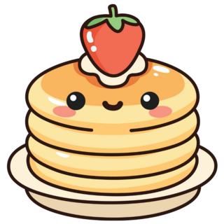 Happy Kawaii Pancake Stack Sticker