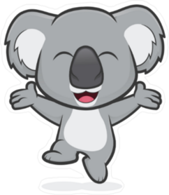 Happy Koala Jumping Sticker