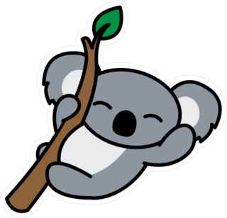 Happy Koala On A Branch Sticker