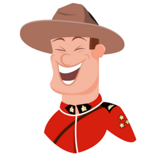 Happy Laughing Canadian Trooper Sticker