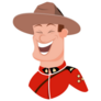 Happy Laughing Canadian Trooper Sticker