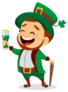 Happy Leprechaun Drinking Green Beer Sticker