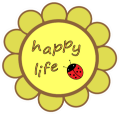 Happy Life Ladybug Sticker