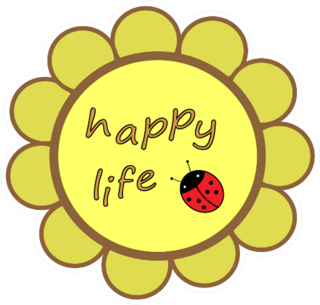 Happy Life Ladybug Sticker