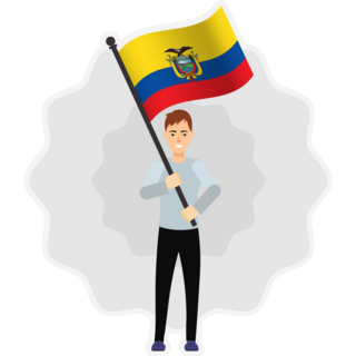 Happy Man Ecuador Flag Sticker
