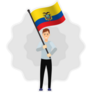 Happy Man Ecuador Flag Sticker