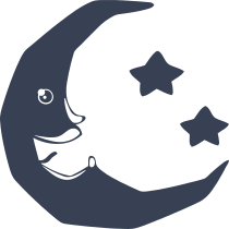 Happy Moon And Two Stars Sticker
