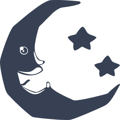 Happy Moon And Two Stars Sticker