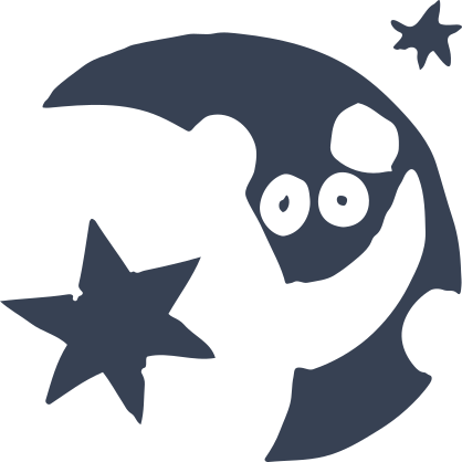 Happy Moon With Stars Sticker