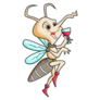Happy Mosquito Is Drinking A Glass Of Blood Sticker